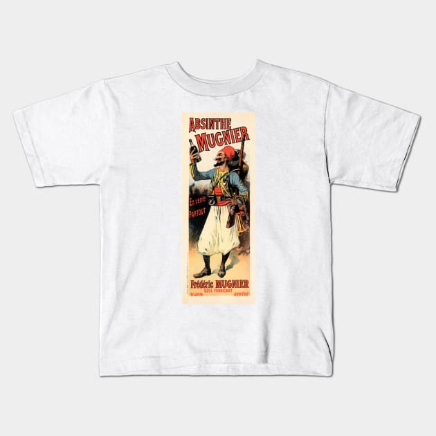 ABSINTHE MUGNIER 1895 by Lucien Lefevre in Maitres De L' Affiche Collection Kids T-Shirt by vintageposters